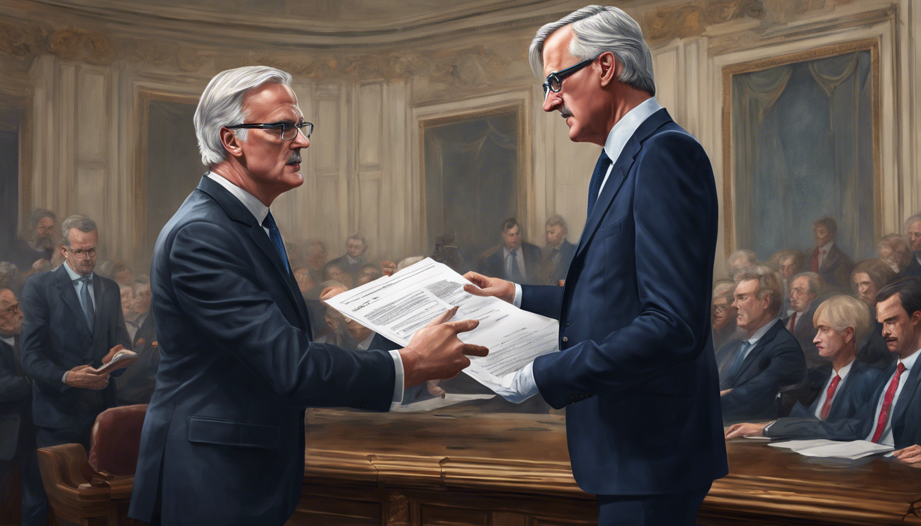 dans un contexte politique tendu, michel barnier réagit à la décision de son ministre de l'économie d'exclure le rn de l'arc républicain. il interpelle marine le pen, marquant une nouvelle étape dans le débat autour des alliances politiques et de la position du rassemblement national en france.